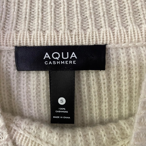 AQUA Cashmere Color Block Chevron Pull Over Turtleneck Sweater - Picture 7 of 7
